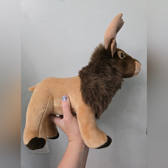 Aurora Miyoni ELK Big Realistic Plush Stuffed Buddy Brown & Tan - Picture 5 of 12
